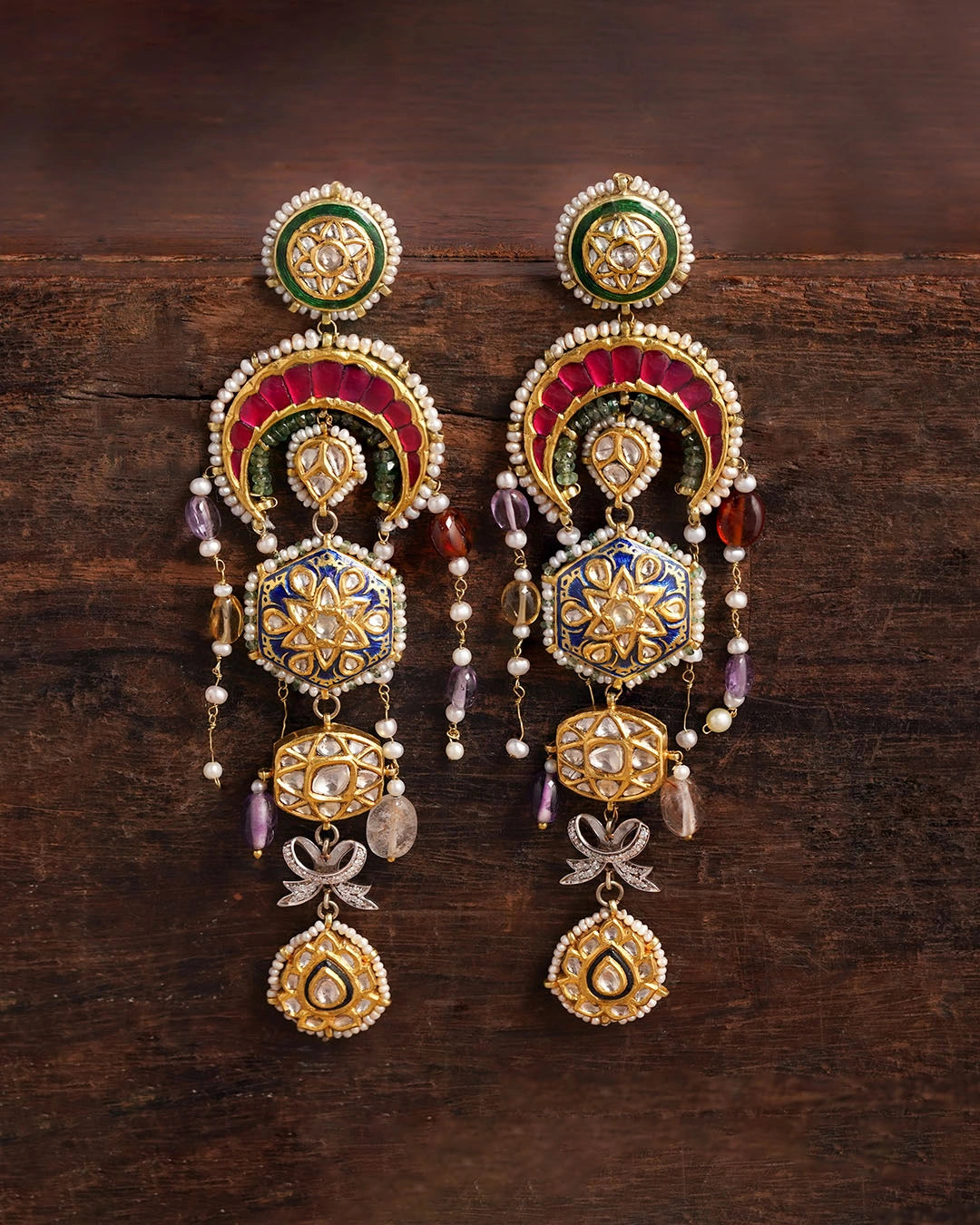 gold indian earrings