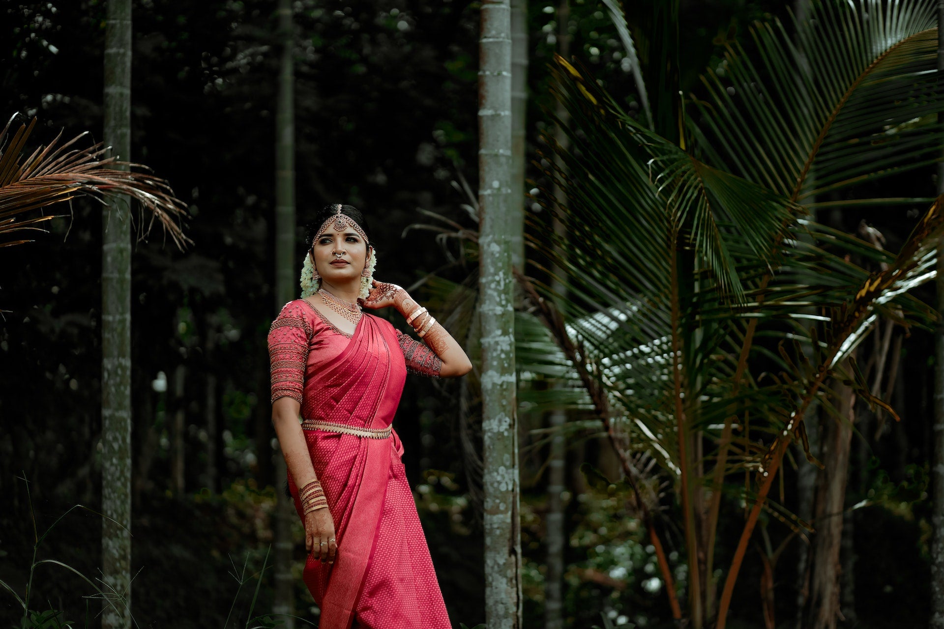 Indian wedding saree drapes