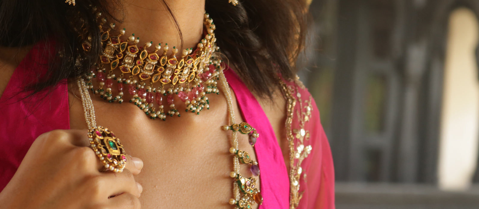 Fine Jewelry for Your Pretty Pink Bridal Lehenga!