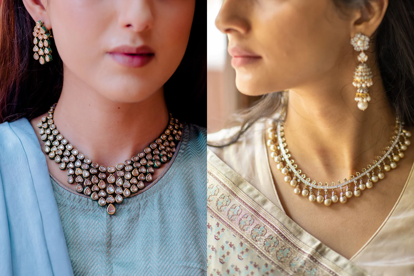 indian gold and polki necklaces