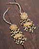 KIaan Polki Uncut Diamond Earrings in Gold with Green Accents