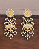 Kiaan Polki Uncut Diamond Earrings in Gold with Green Accents