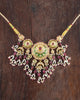 Raag polki necklace with tourmaline emeralds pearls and enamel