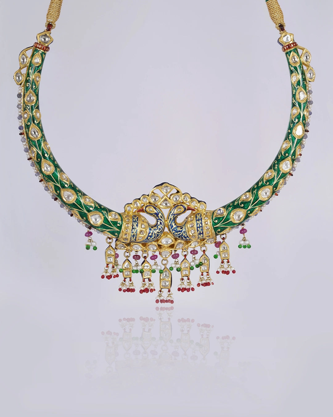 Rais Gold Polki and Enamel Hasli Torque Necklace – Timeless Indian ...