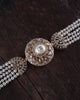 Riviera diamond choker necklace with cultured pearls and rose cut diamonds