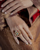 Kundan Polki Uncut Jadau Pearls Emerald Gemstones Ring