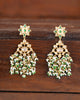Shyama Gold Earrings with Polki Diamonds Emerald and Pearls