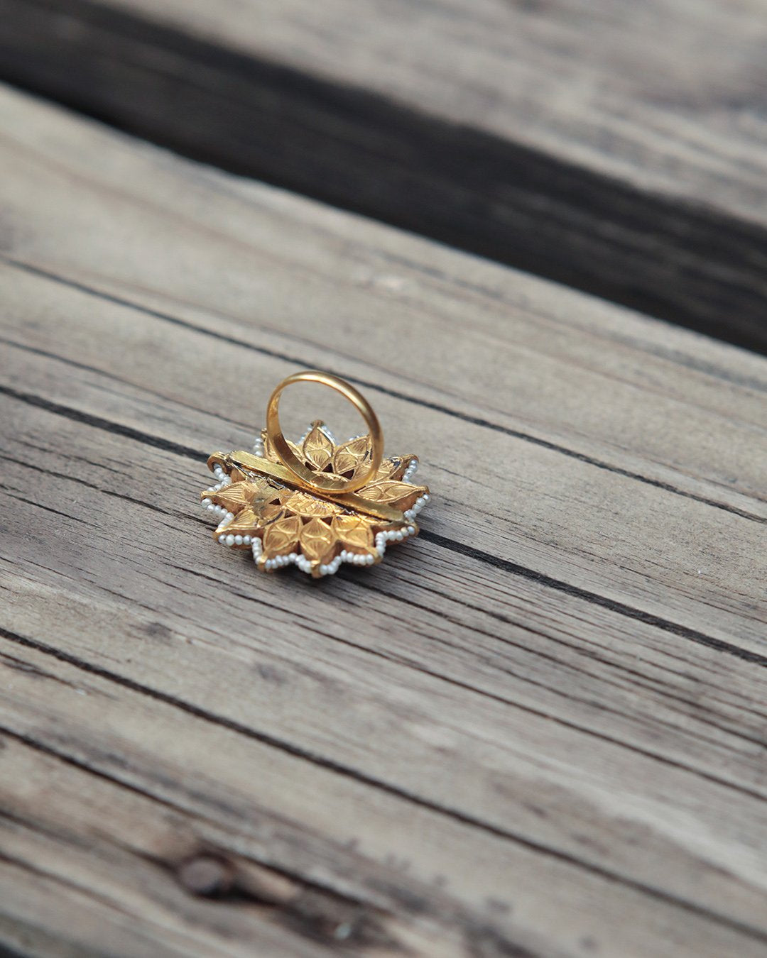 Polki / Uncut / Jadau Diamonds / Ruby / Ring / Flower