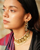 gold polki and ruby earrings indian