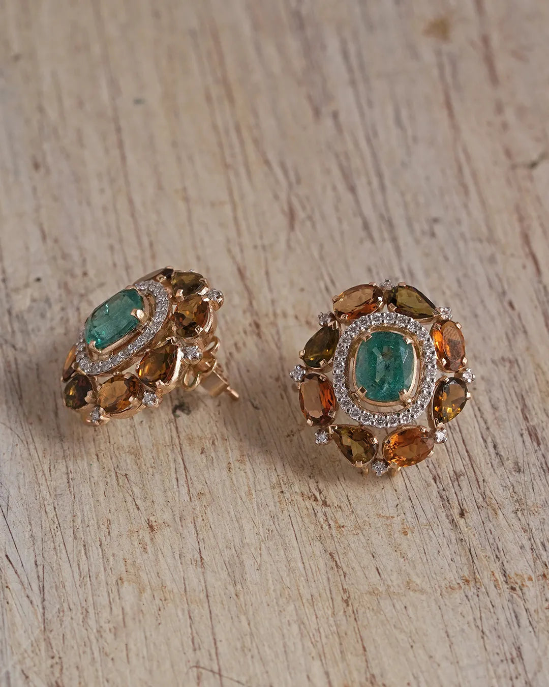 gold stud earrings