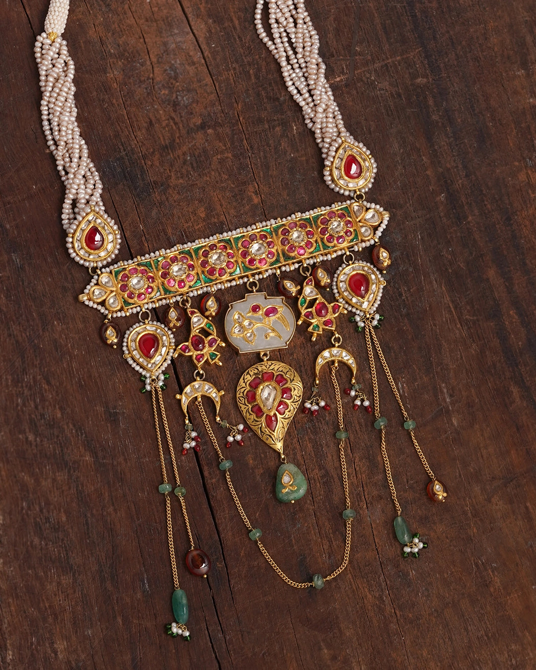 gold and polki indian wedding necklace for women