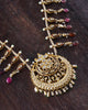 Yug Polki Kundan necklace with chaand motif pearls and red enamel