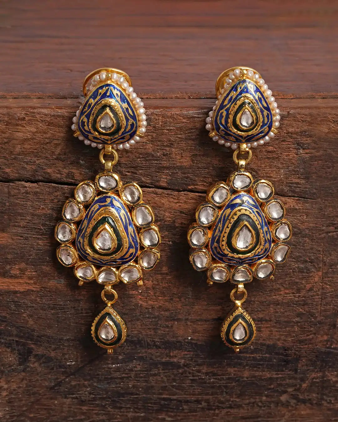 polki uncut diamond earrings indian