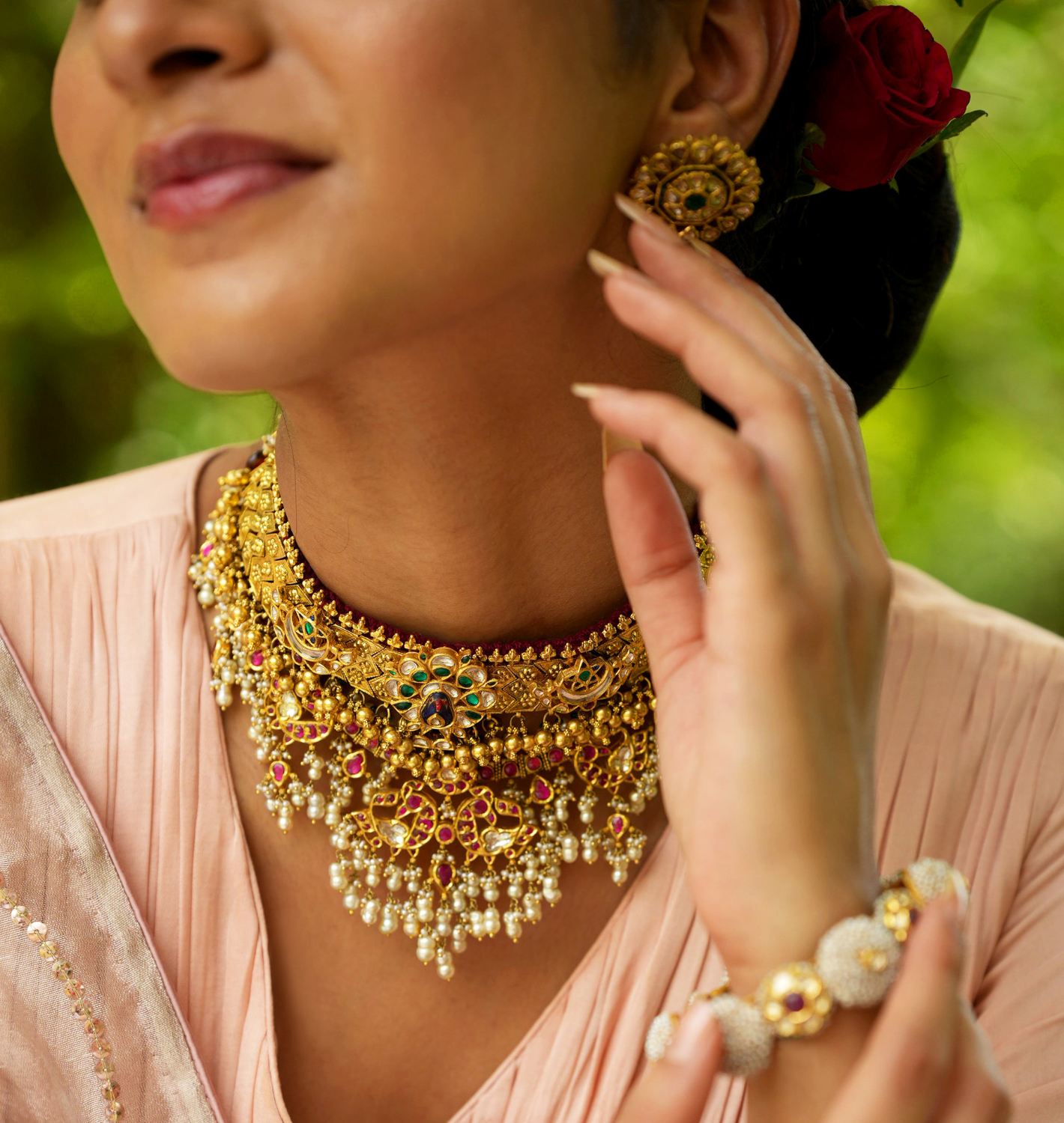 indian bridal necklace layering