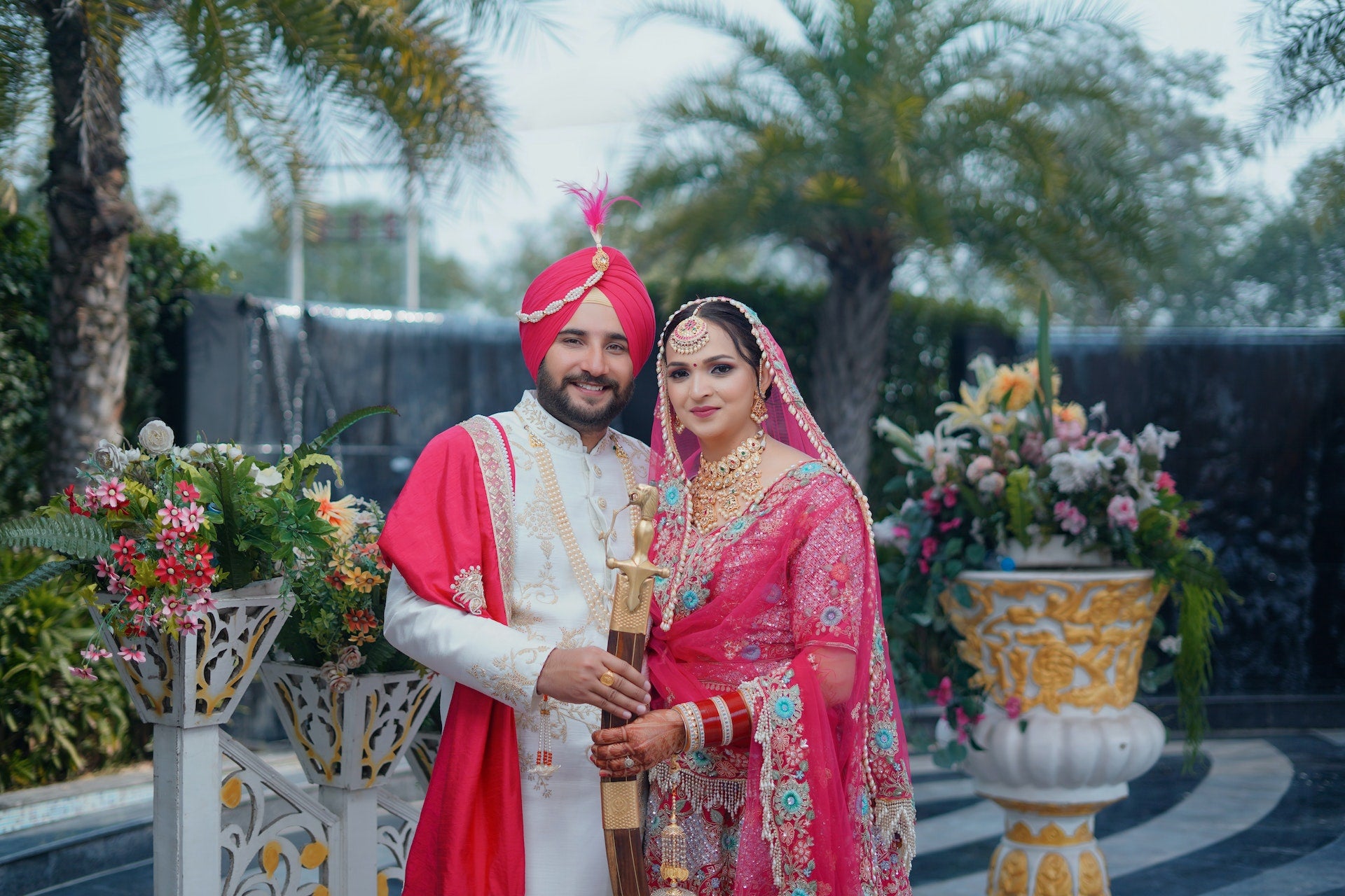punjabi indian wedding couple