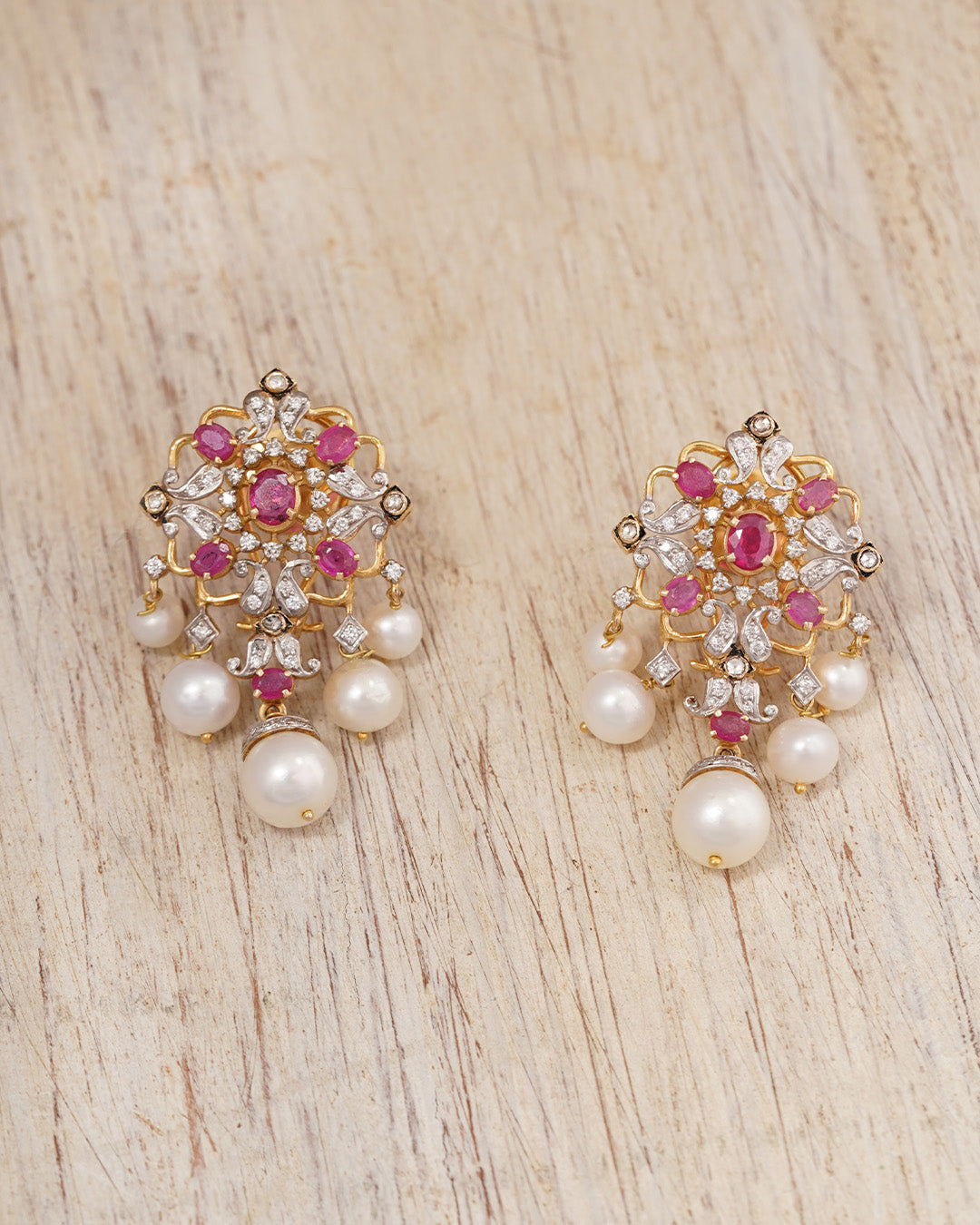 Samyukta diamond and ruby earrings – Timeless Indian Jewelry | Aurus
