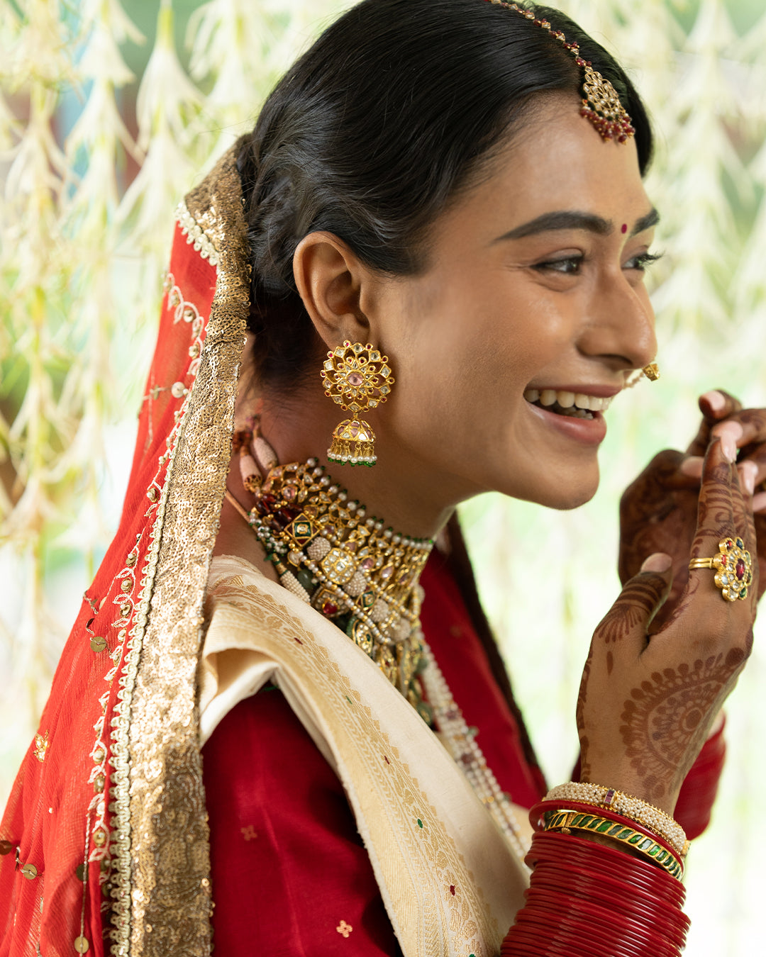 Ananya Gold and Polki Jadau Jhumka Earrings – Timeless Indian