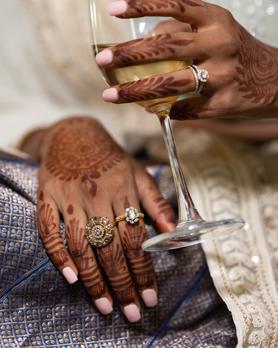 indian wedding couple hand with engagement rings Stock Photo - Alamy