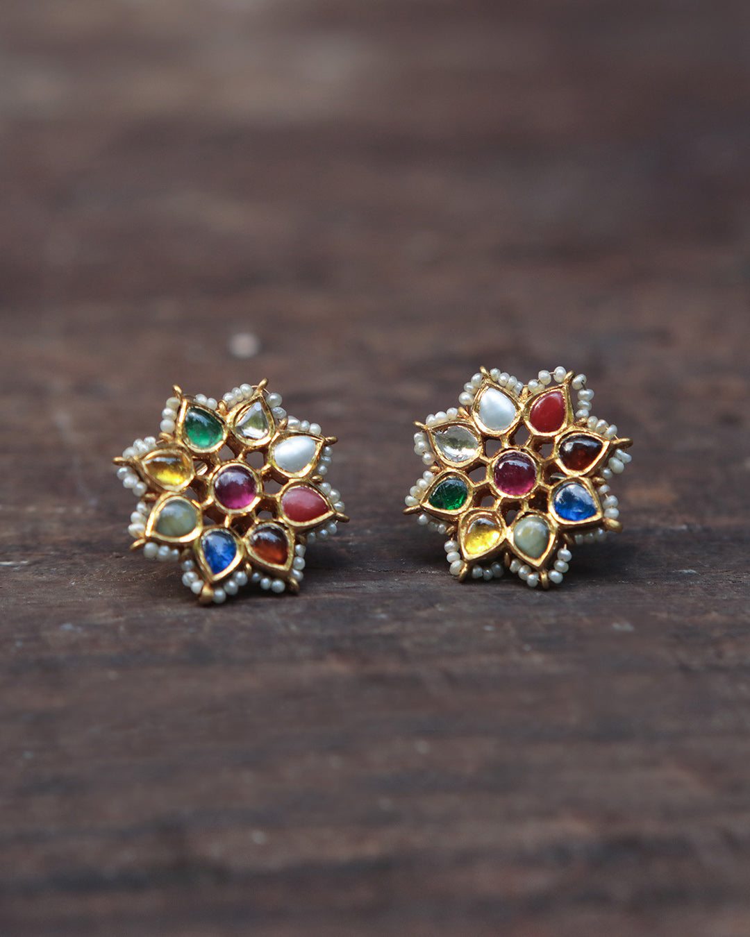 Navratna Ear Studs