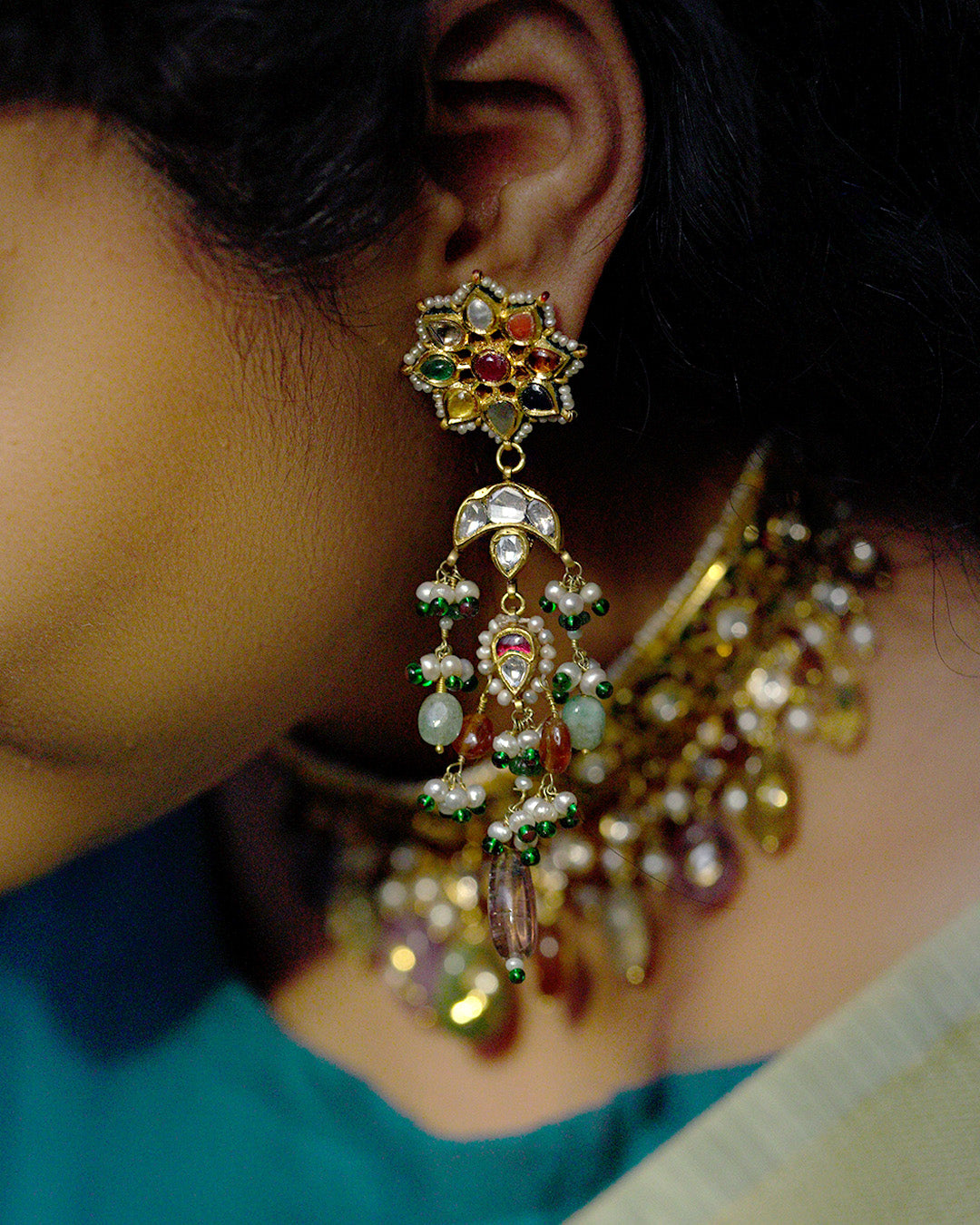 Malar Navratna Earrings