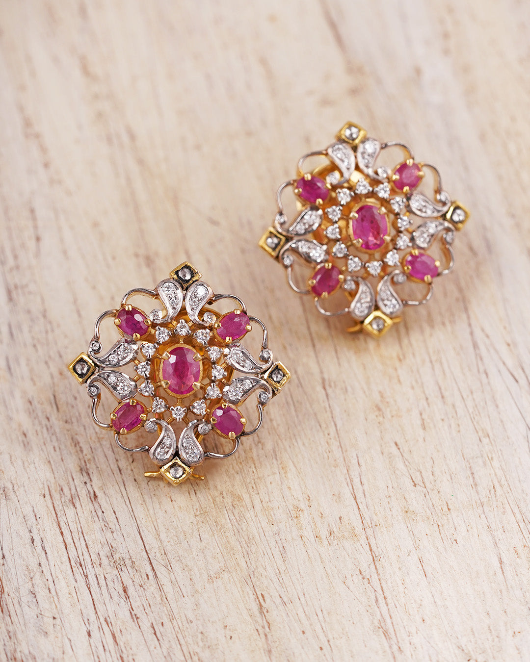 Samyukta diamond and ruby earrings – Timeless Indian Jewelry | Aurus